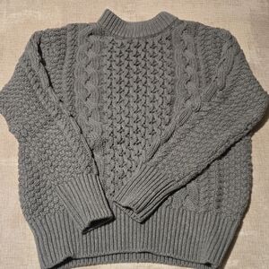 Gray Cable Knit Women's Sweater